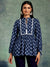 Blue Yoke Design Cotton A-Line Kurti