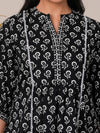 Black Printed Cotton A-Line Kurti