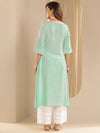Blue Woven Design Rayon A-Line Kurta