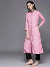 Pink Printed Rayon Kurta