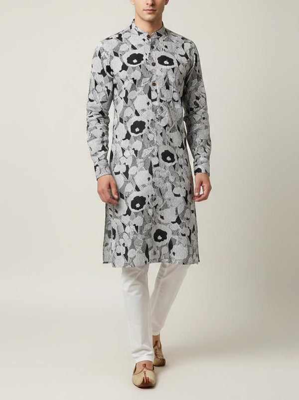 Black & White Kurta