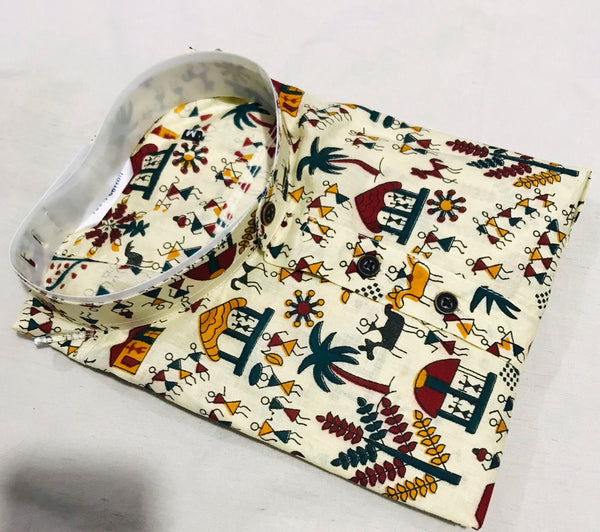 OFF WHITE WARLI SHORT KURTA