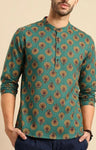 GREEN BOOTI SHORT KURTA