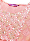 Pink Embellished Rayon A-Line Kurta